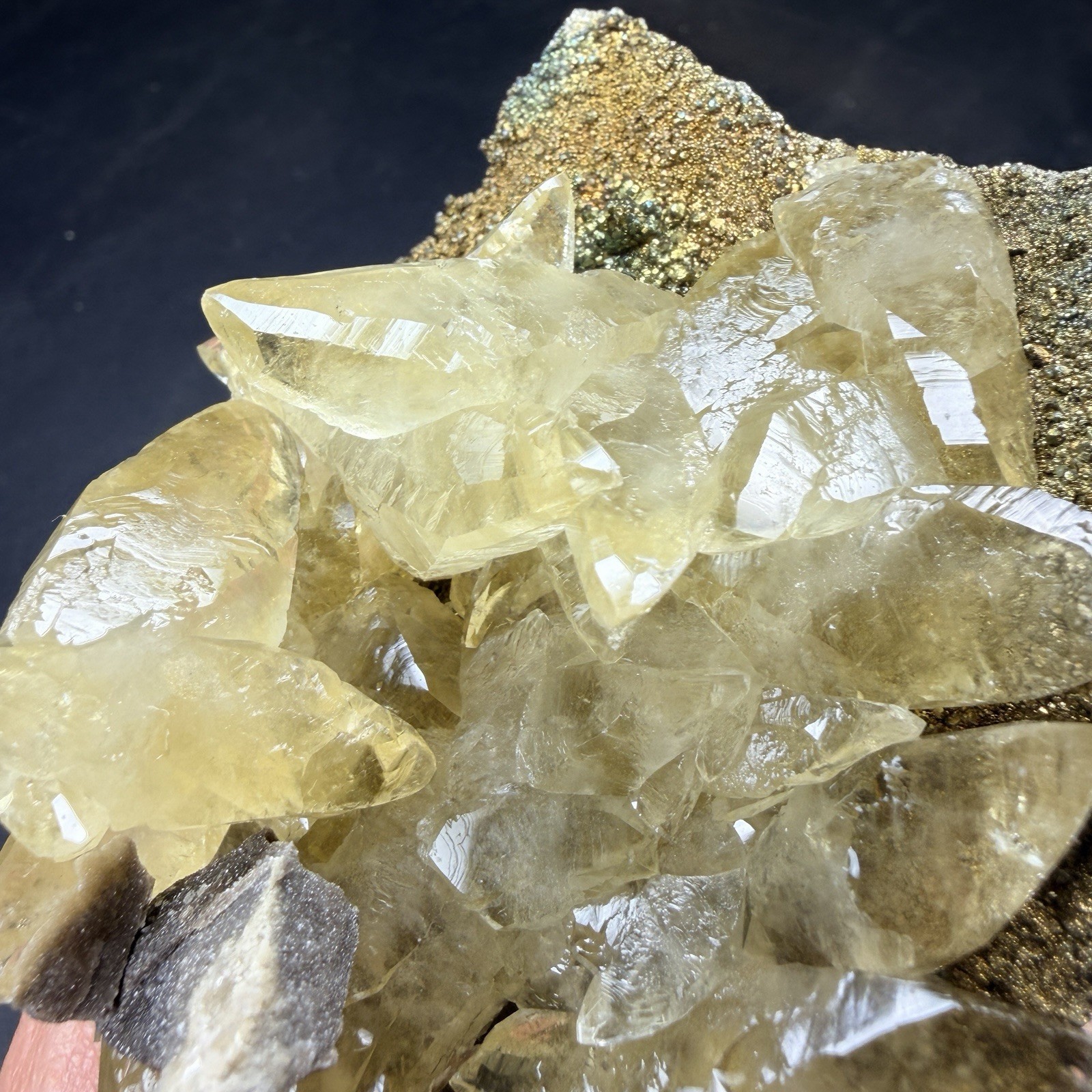 Calcite Crystals Iridescent Chalcopyrite on Matrix / Missouri *Video