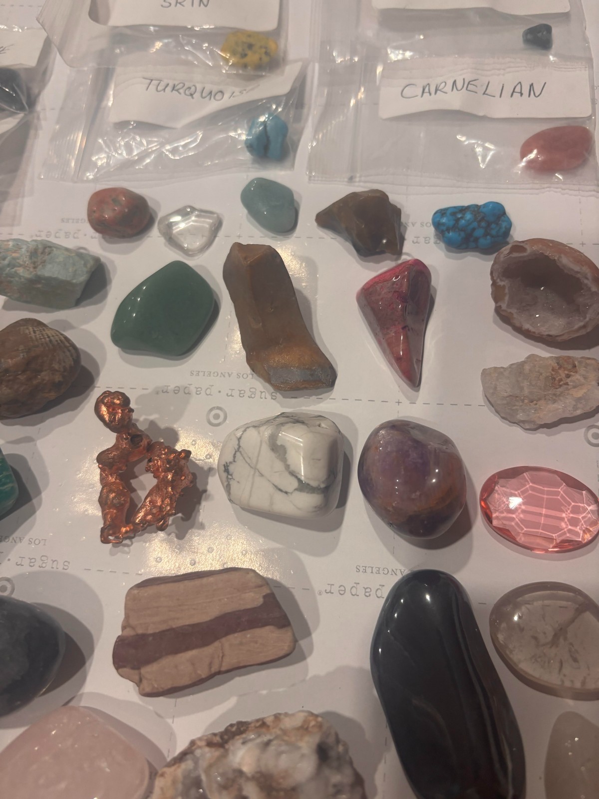 Gemstone Rocks Minerals Collection Shark Teeth Agate Amethyst Tiger Eye Lapis