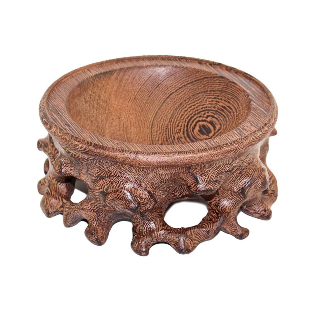 Oriental Asian Rosewood Crystal Decorative Ball Display Stand Pedestal Stands