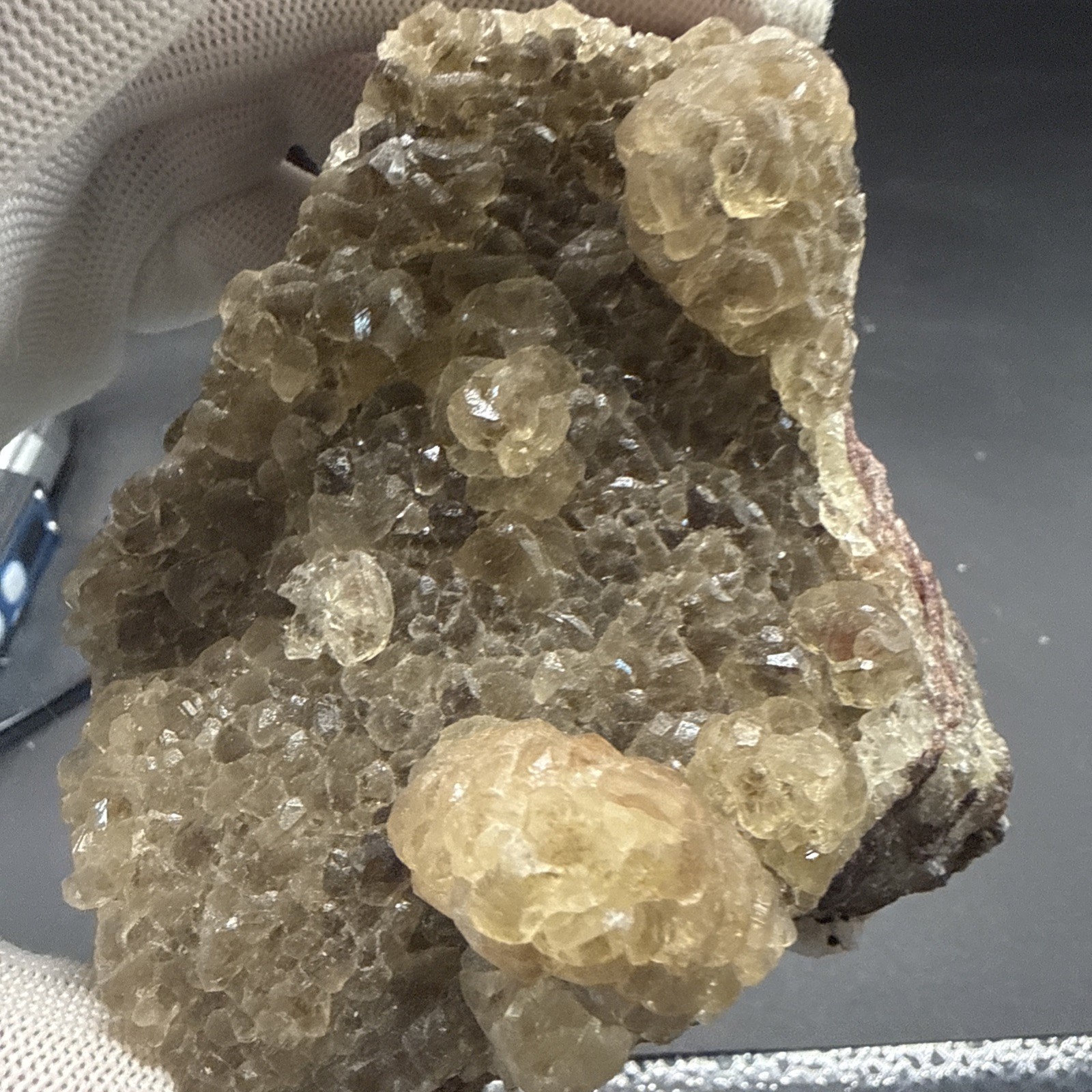 1.3Lb Natural Unique Yellow Octahedron Fluorite W/Iron! Crystals ,Minerals,Gifts