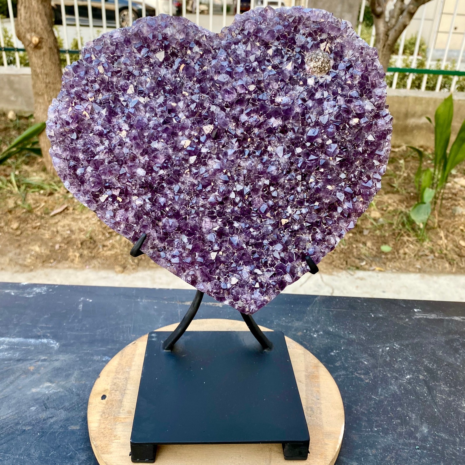 12.34LB Natural Amethyst Agate Quartz Crystal heart palm Mineral Reiki Healing