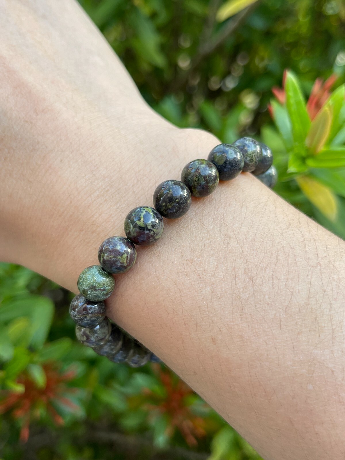 Grade A++ Dragons Blood Jasper Bead Bracelet 8mm, Genuine Gemstone Bracelet