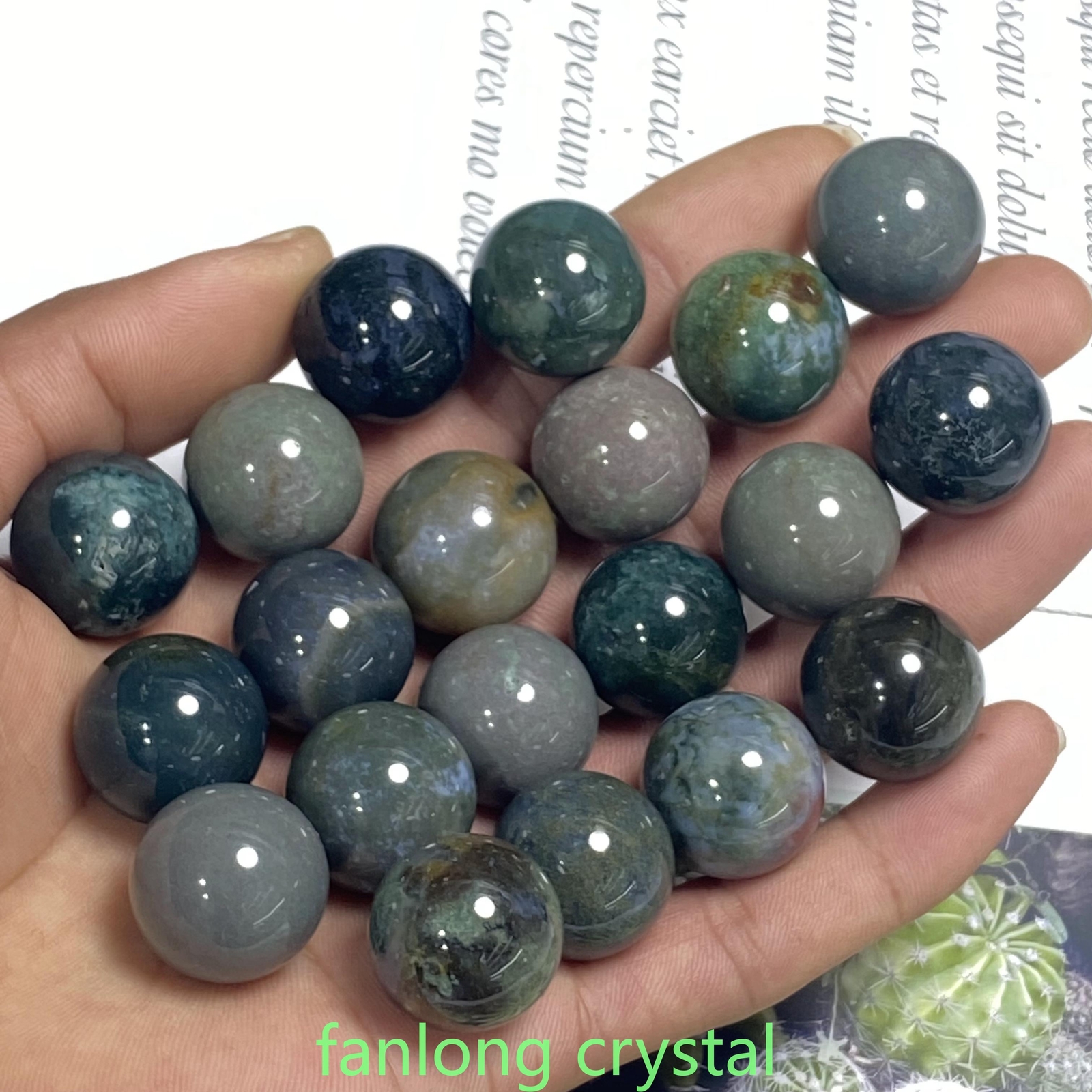 20pc Natural Indian agate Ball Sphere Quartz Crystal Mineral Gem Healing 20mm