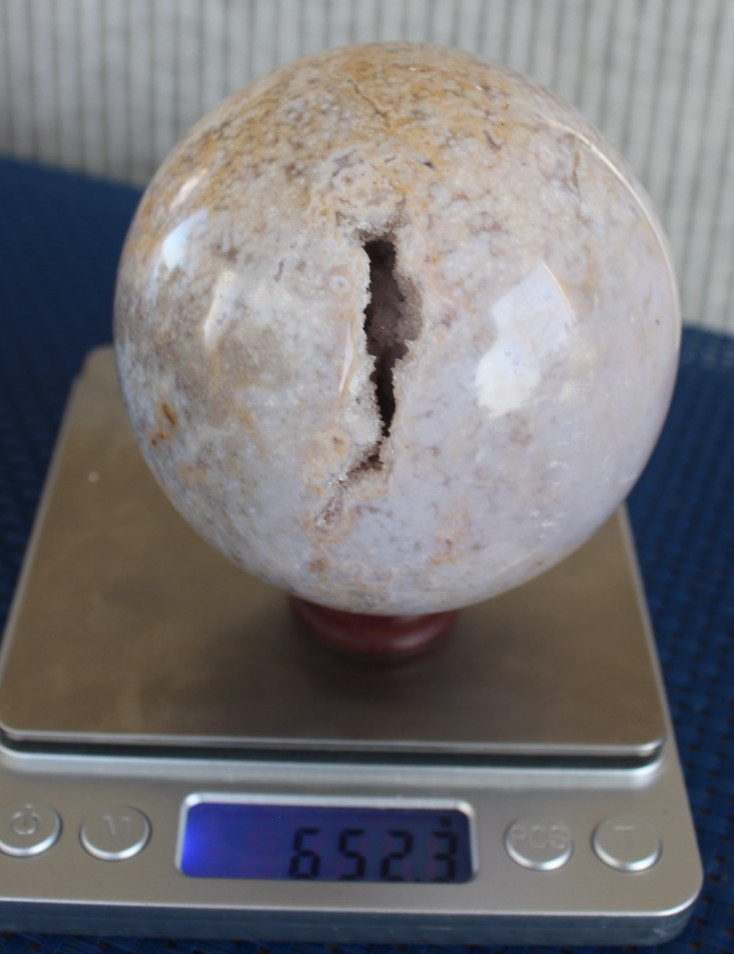 BUBBLE OCEAN JASPER SPHERE 78.7 MM/ 652.3 GRAMS