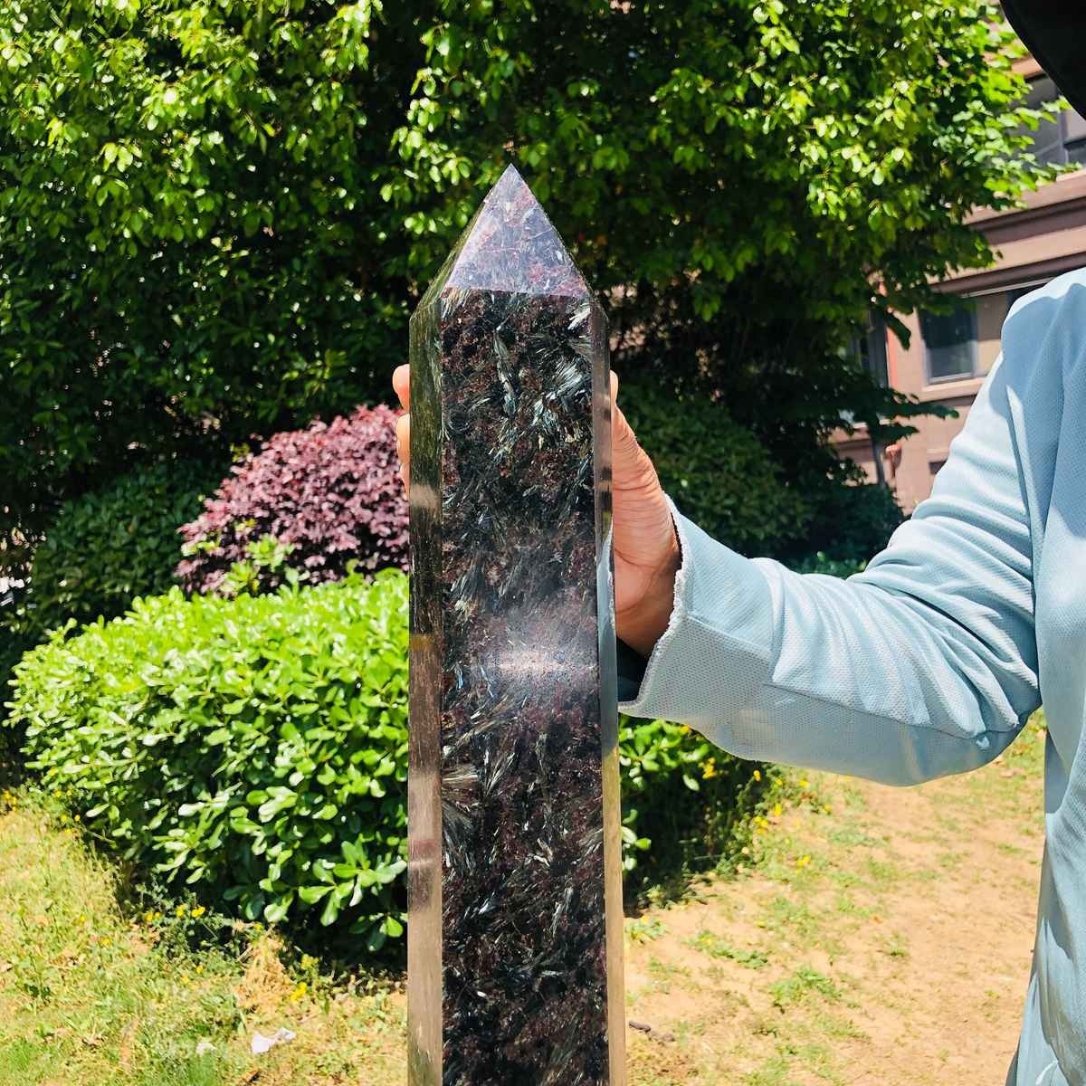 16.5LB Natural Firework Obelisk Tower Reiki Healing Crystal Point Wand