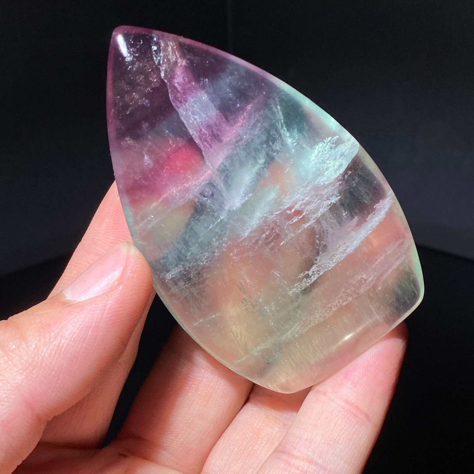 103G Natural colored fluorite crystal column obelisk healing specimen
