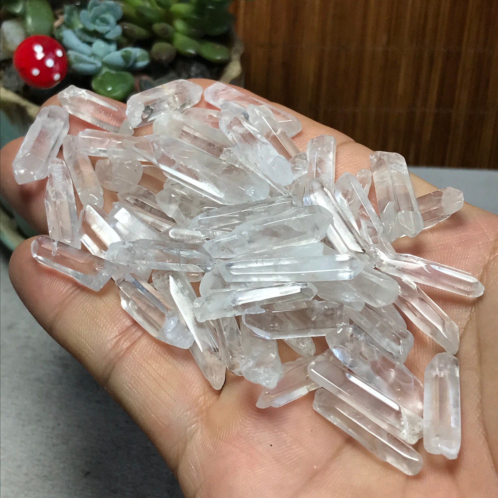 63Pcs Natural clear white quartz Crystal gemstone Specimen 62g A6913