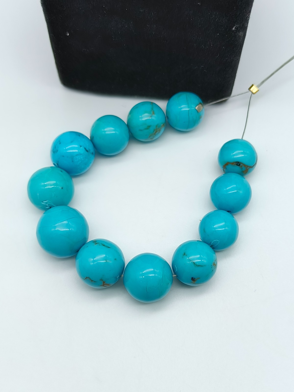 Natural Turquoise Round Shape Smooth Beads For Jewelry Making Gemstone Beads