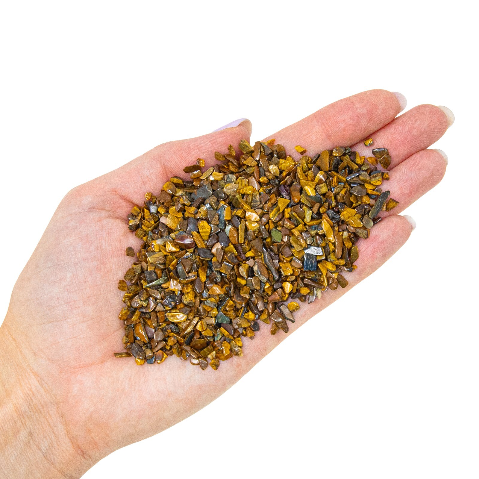 Tumbled Tigers Eye Crystal Tiny Chips Loose Gemstone Undrilled Beads Bulk