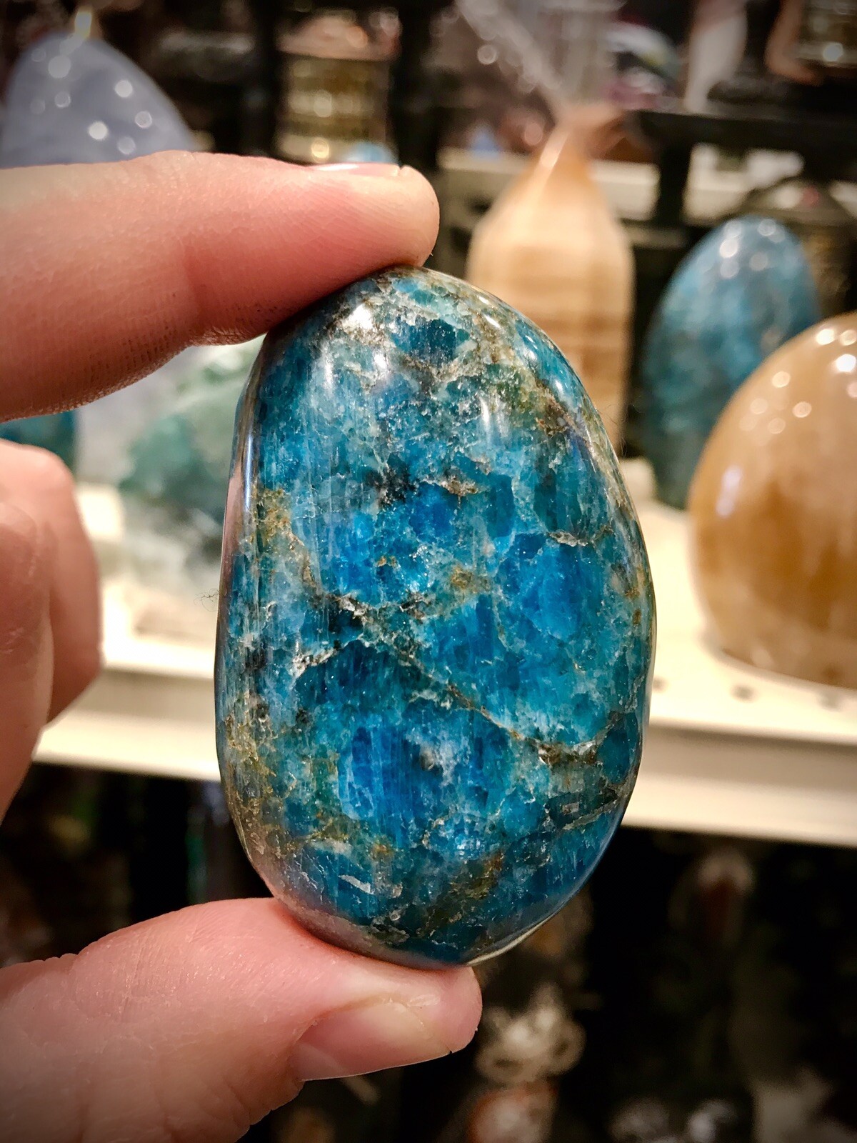 Blue Apatite Crystal Stone Rock Healing Crystals Yoga Reiki Meditation 2″ ZENDA