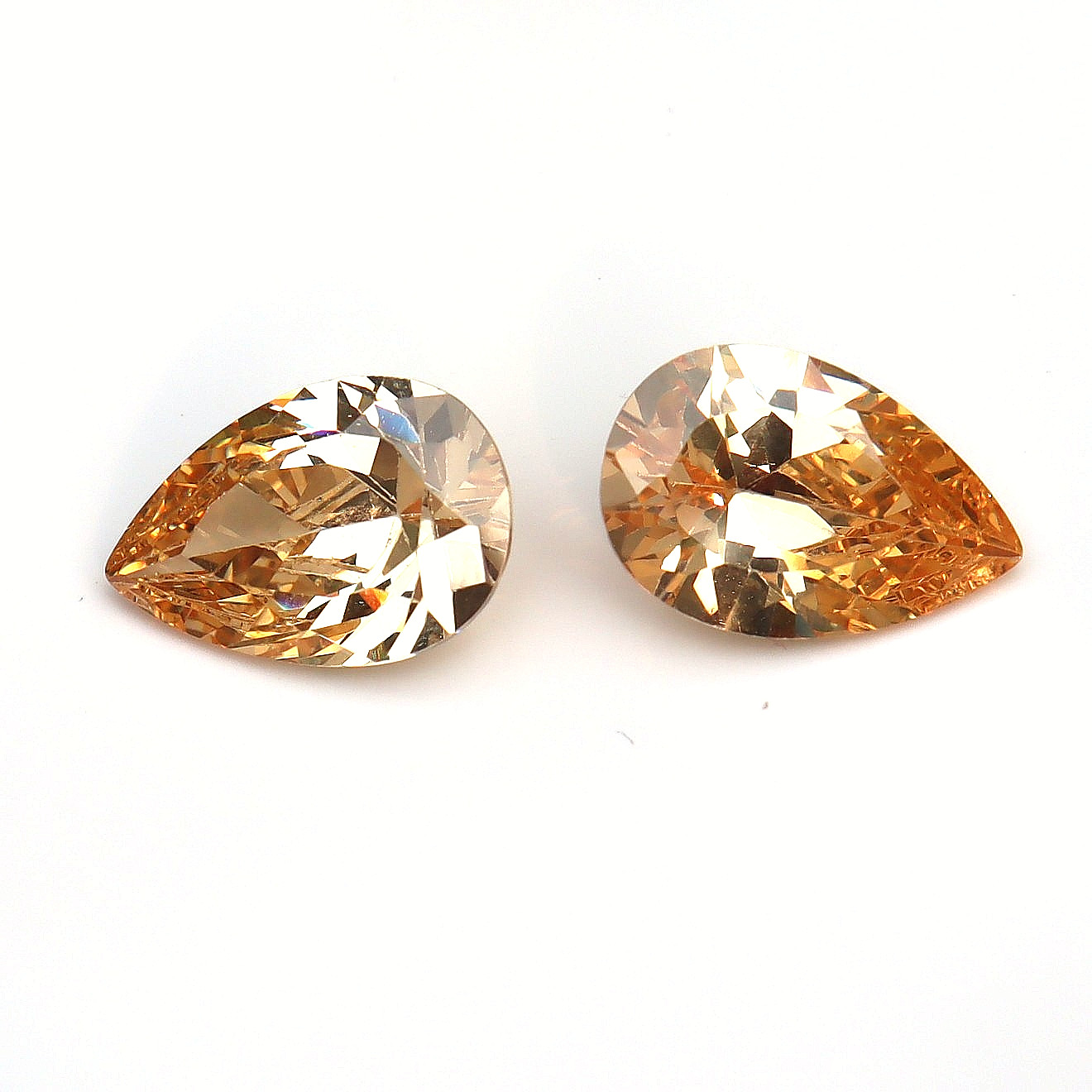 9.55 Ct CERTIFIED 2 Pcs A+ Natural Peach Color Zircon Pear Cut Loose Gemstones