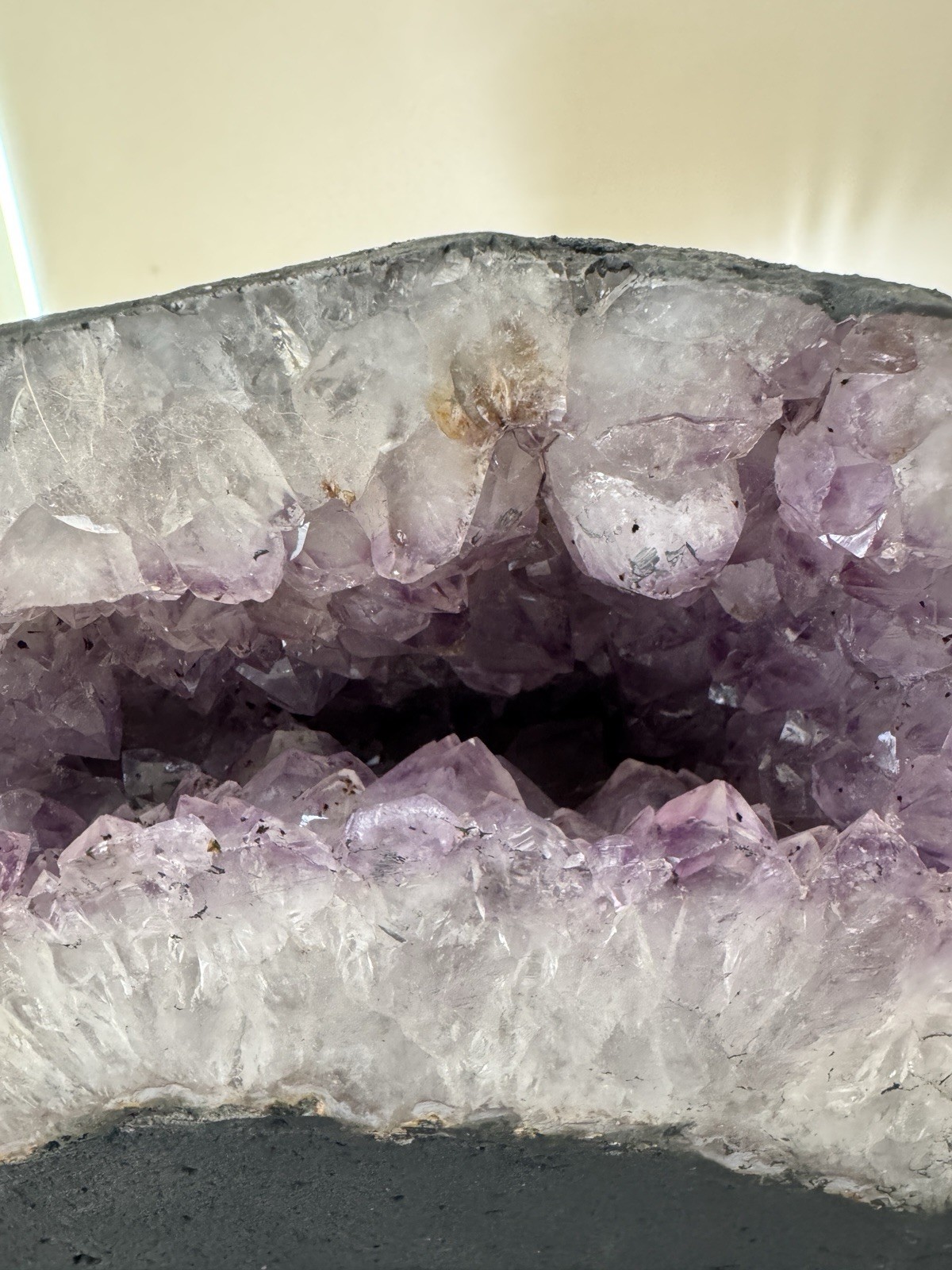 Large Amethyst Crystal 10 Pound Geode Cave Cluster Specimen Cut Base 10 lb