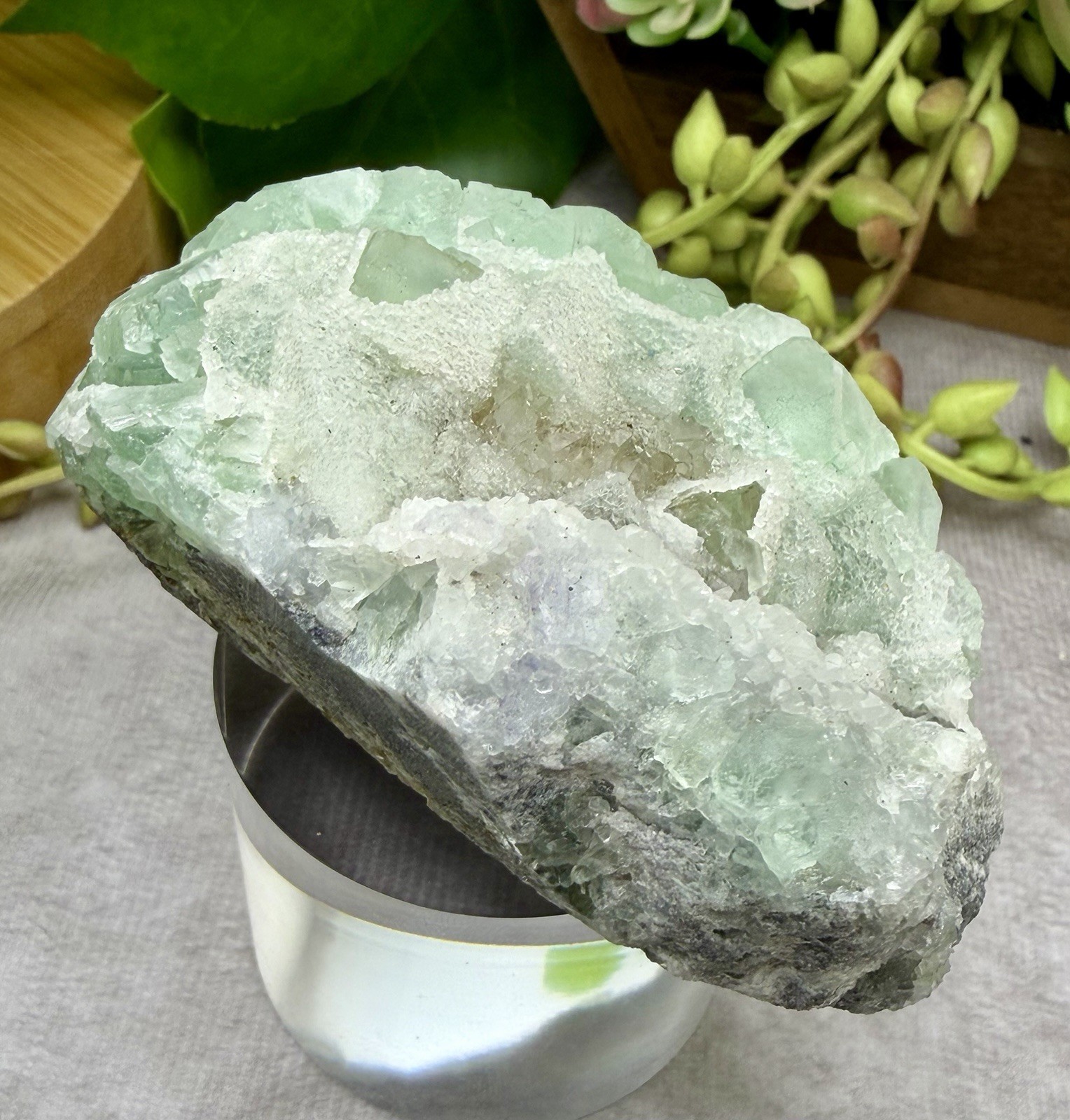 Crystal 233g Quartz Sugar Green Fluorite Cube Specimen Mineral Cluster UV React