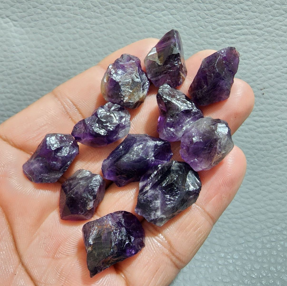 11 Pcs Fabulous Purple Amethyst Rough Gemstone Raw Size 17-22 MM Crystal Rough