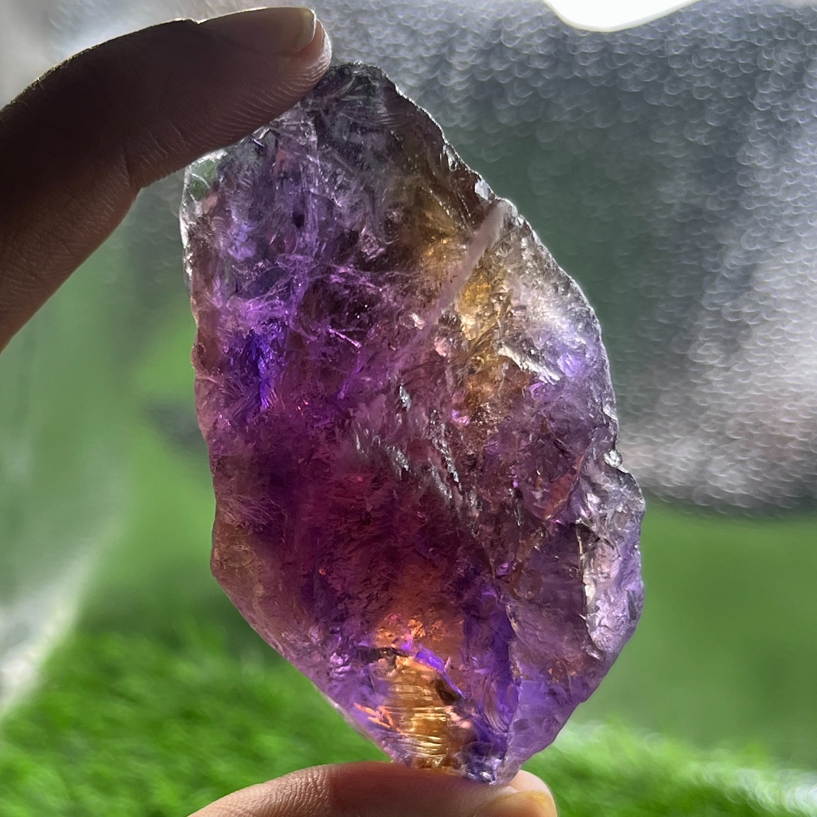 673 Cts Rare Big Ametrine Rough Gemstone – Natural Raw Amethyst and Citrine.