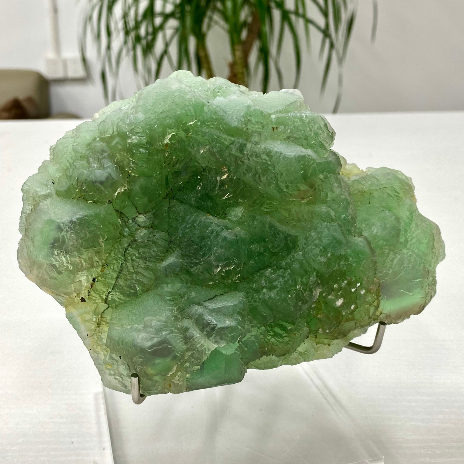 3.64LB Natural transparent green cubic fluorite mineral crystal sample/China