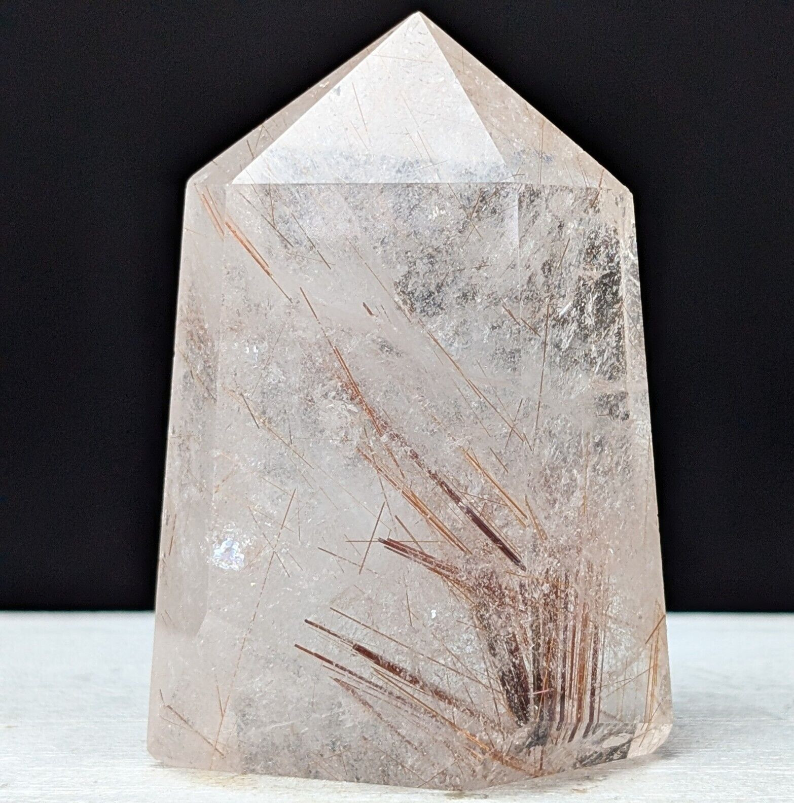 Golden Rutile Tower Rutilated Point Crystal Quartz Gemstone Wand