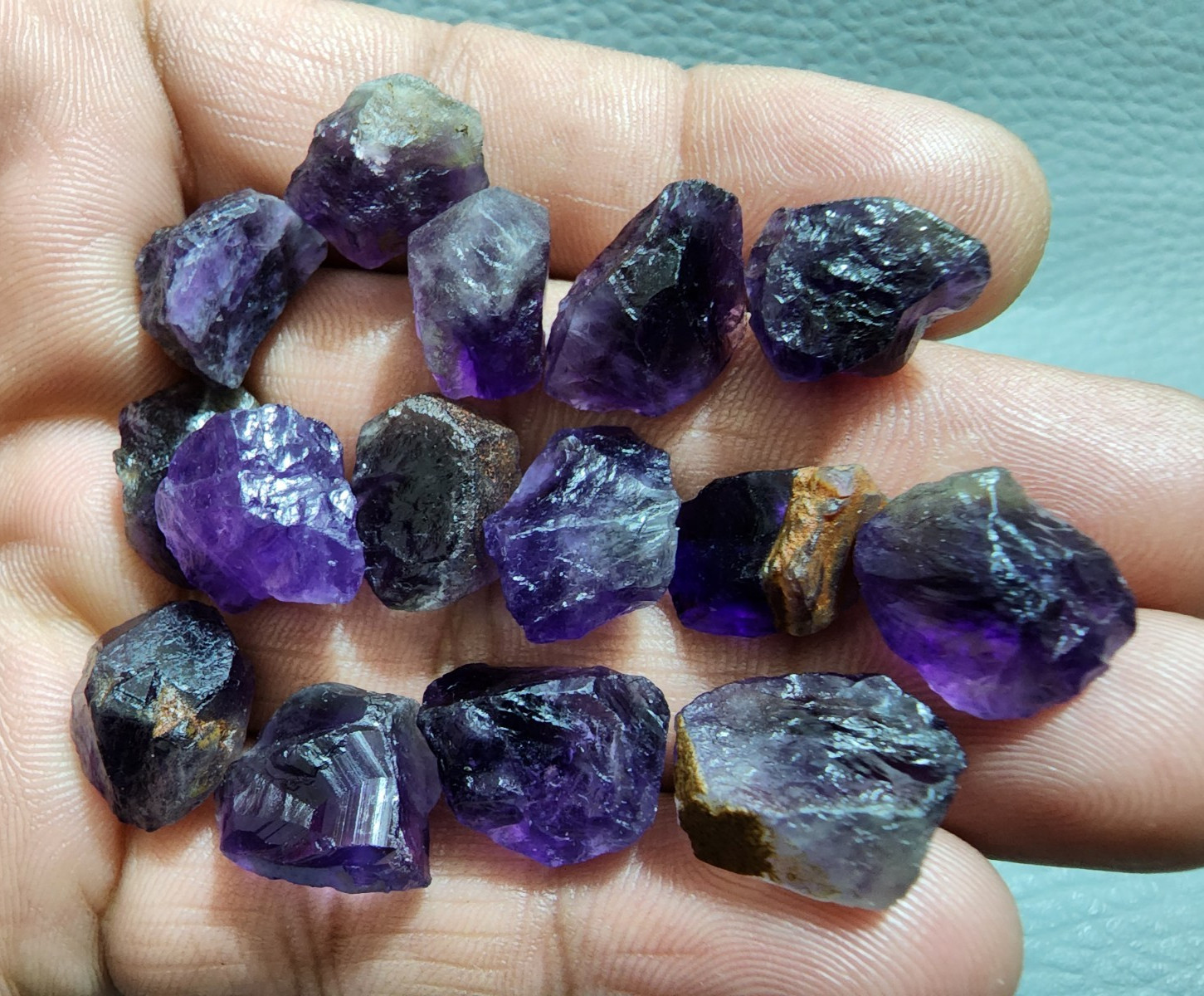15 Pcs Gorgeous Purple Amethyst Rough Gemstone Crystal Rough Raw Size 13-17 MM