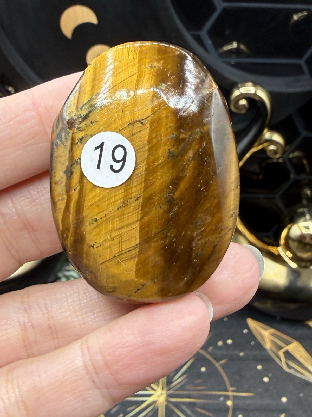Natural Yellow Tigers Eye Palmstones Free shipping