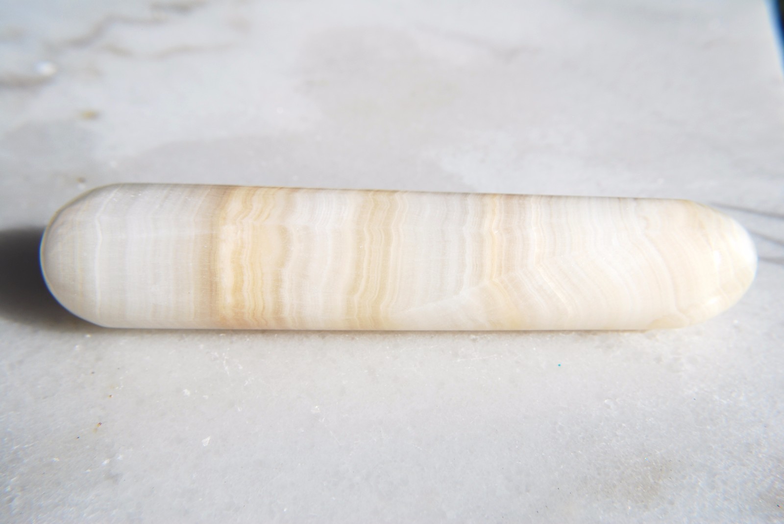 CHARGED Honey Calcite 4.0″ Wand Reflexology Massage Crystal Energy Healing 102g