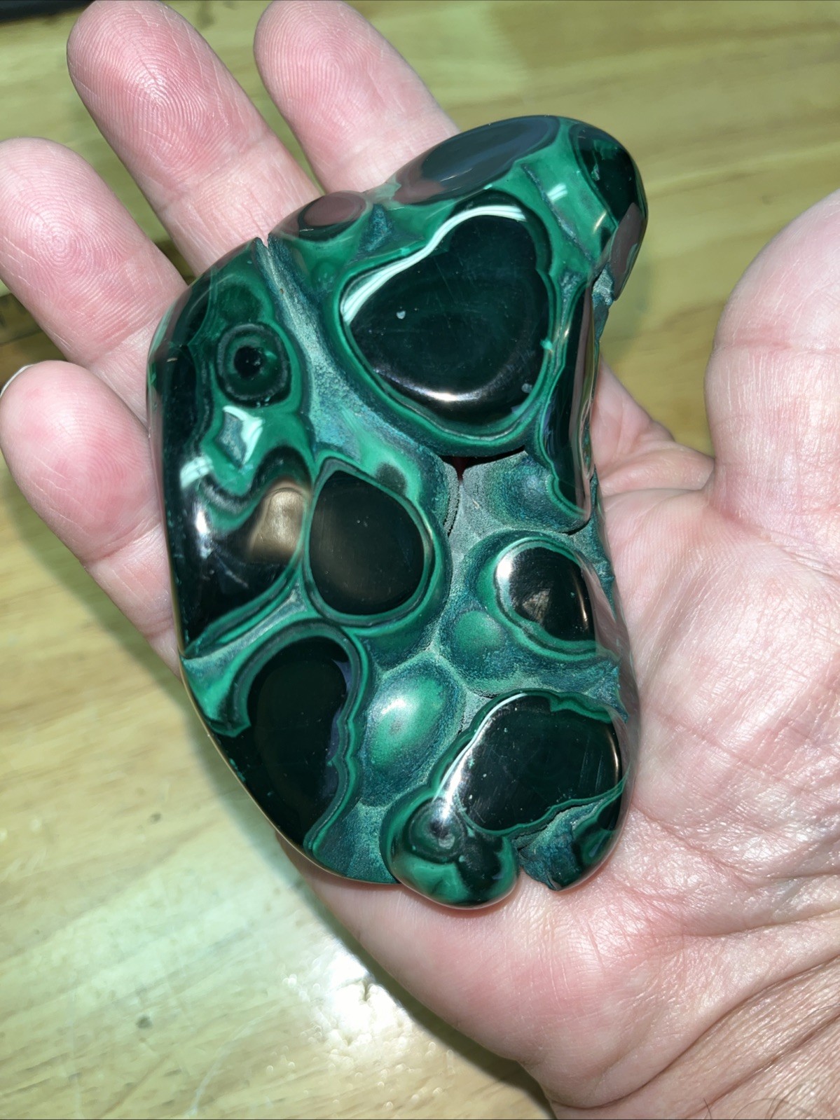 424g (15oz) 4”x2” Malachite Crystal Slab, Spiritual , Positive Energy, SHINY!