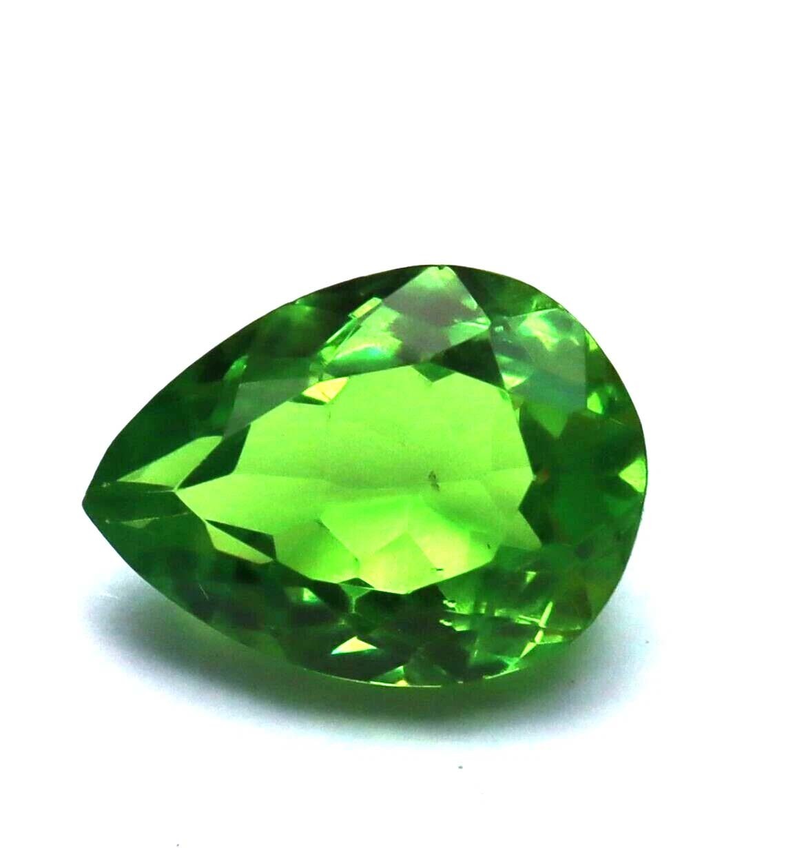10 Ct Natural Pear Cut Afghani Green Peridot GGI Certified Loose Gemstone