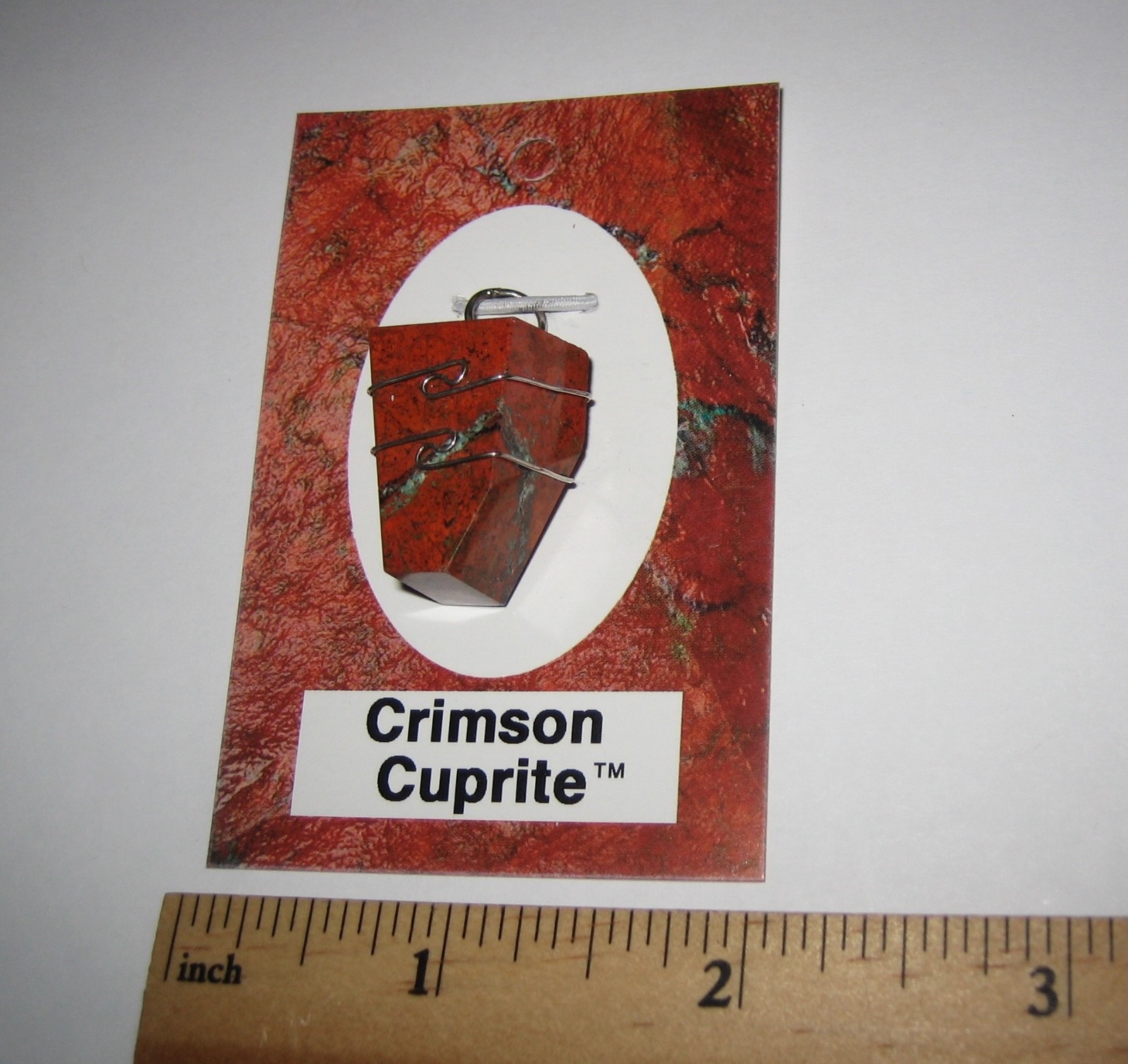 0.85″ POLISHED RARE CUPRITE STONE MINERAL STERLING SILVER WIRE WRAP PENDANT *3