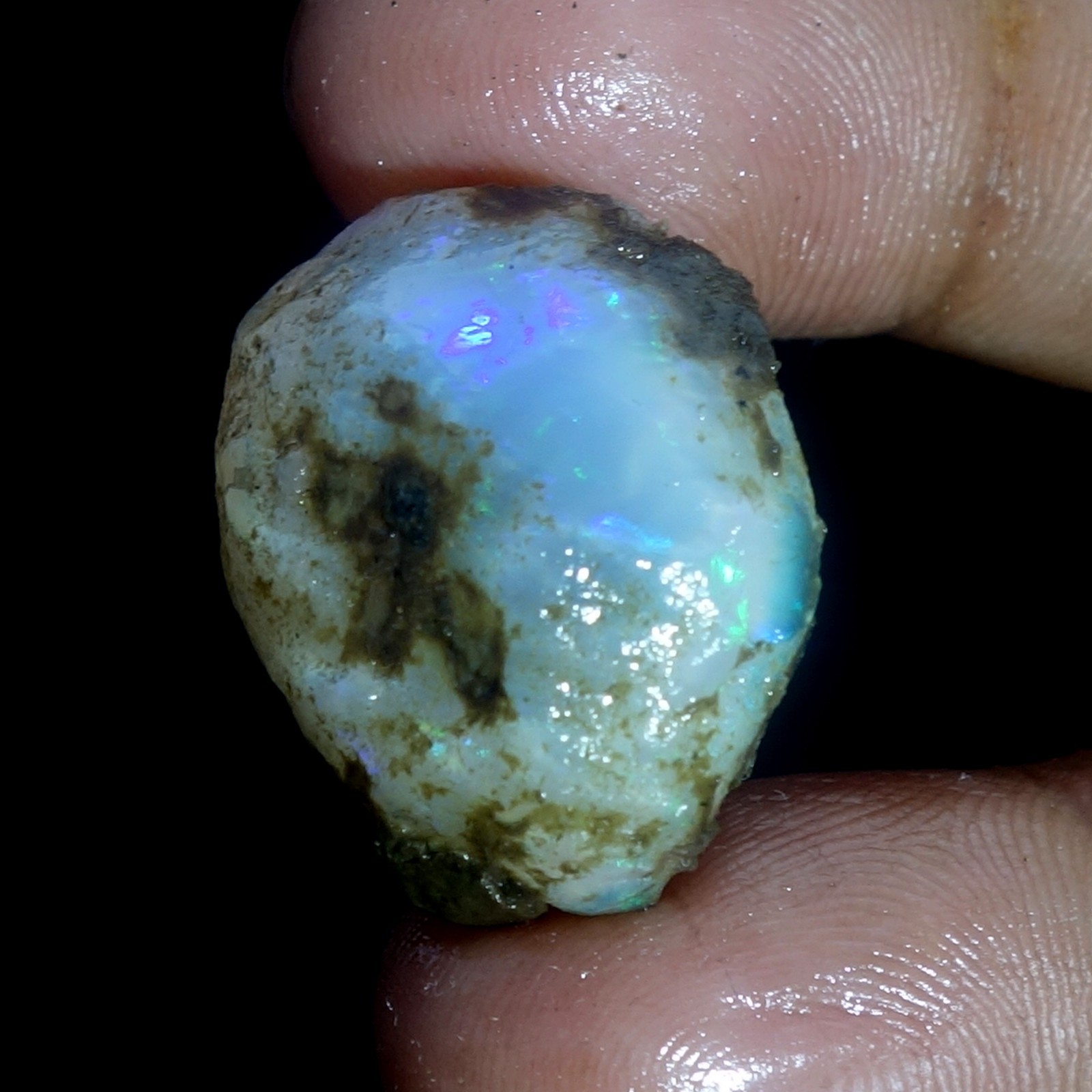 AA+ Ethiopian Oli Opal Rough Entreated Welo Opal Multi Fire Color Flash 36.30Cts
