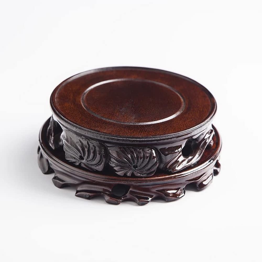 Chinese Wooden Solid Wood Base Rosewood Carved Craft Stand Vase Buddha Statue…