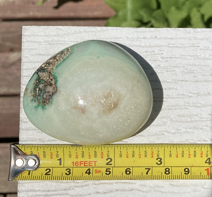Handmade Polished BLUE ARAGONITE Healing Crystal Palm Stone KIPUSHI CONGO 2.48″