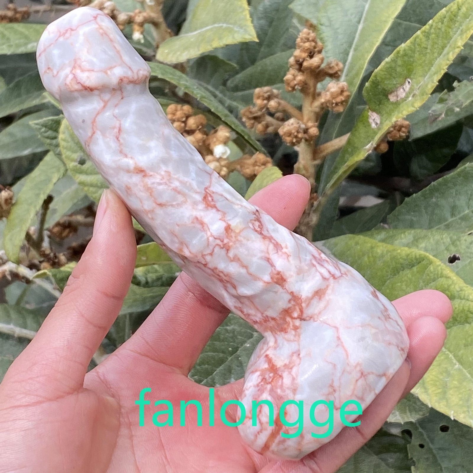 6in Natural Red network stone male penis Quartz Crystal Carved Figurines 1pc