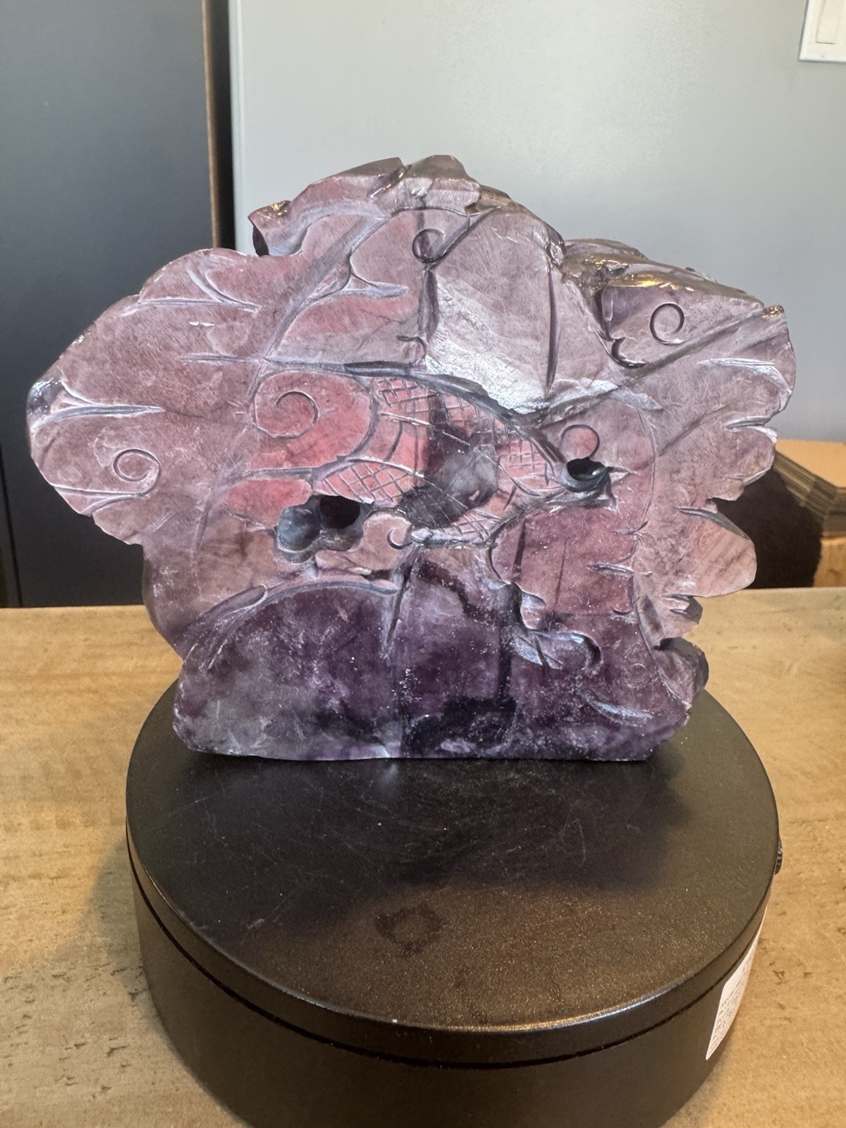 Purple Mica Crystal Carved Chinese Dragon 2.5 lbs