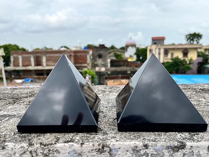 Large Black Tourmaline Crystal Pyramid Handmade Crystal Home Office Decorative