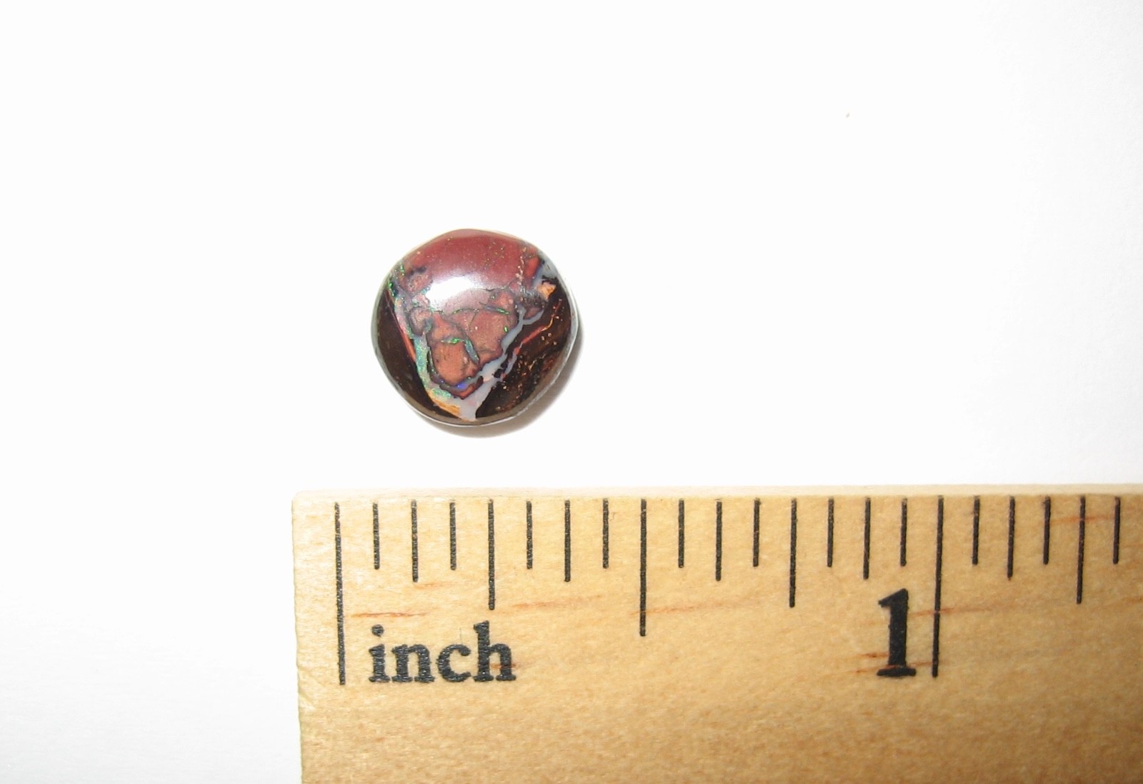 8mm POLISHED ROUND BOULDER OPAL CRYSTAL STONE CABOCHON FROM AUSTRALIA 1.65cts *1