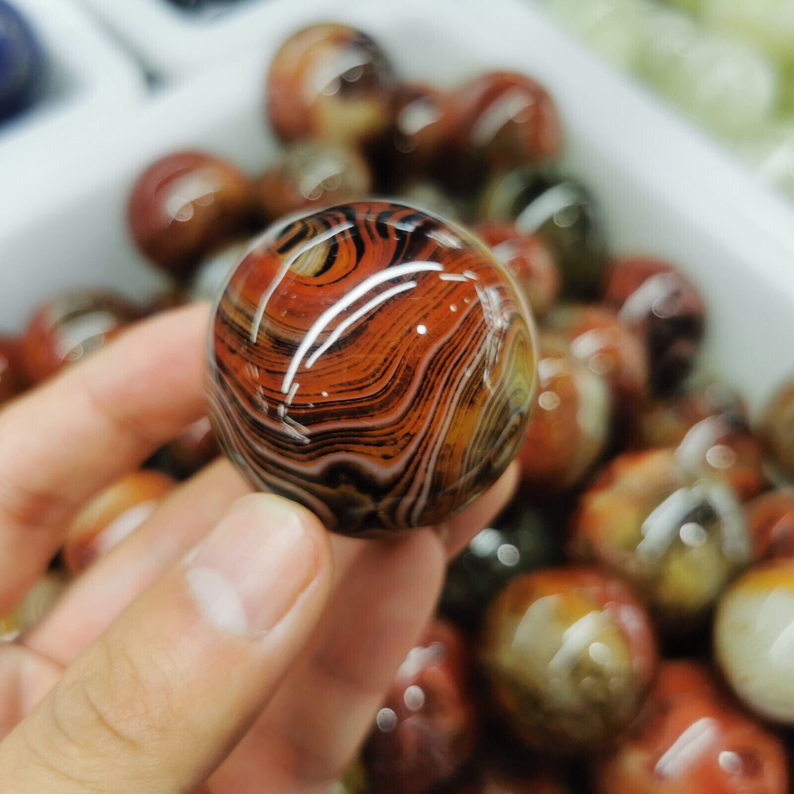 TOP 25-30mm Natural sardonyx Sphere crystal Gemstone quartz ball Healing 1PC