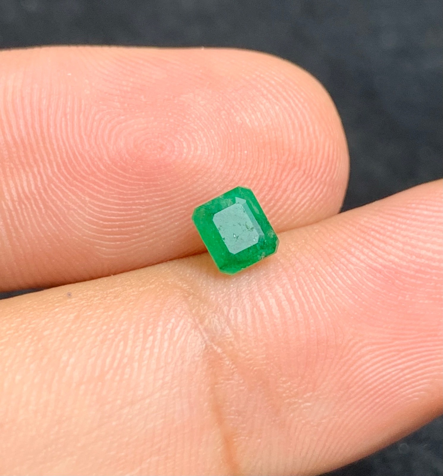 0.60 Ct Natural Faceted Emerald Loose Gemstone from Pakistan.