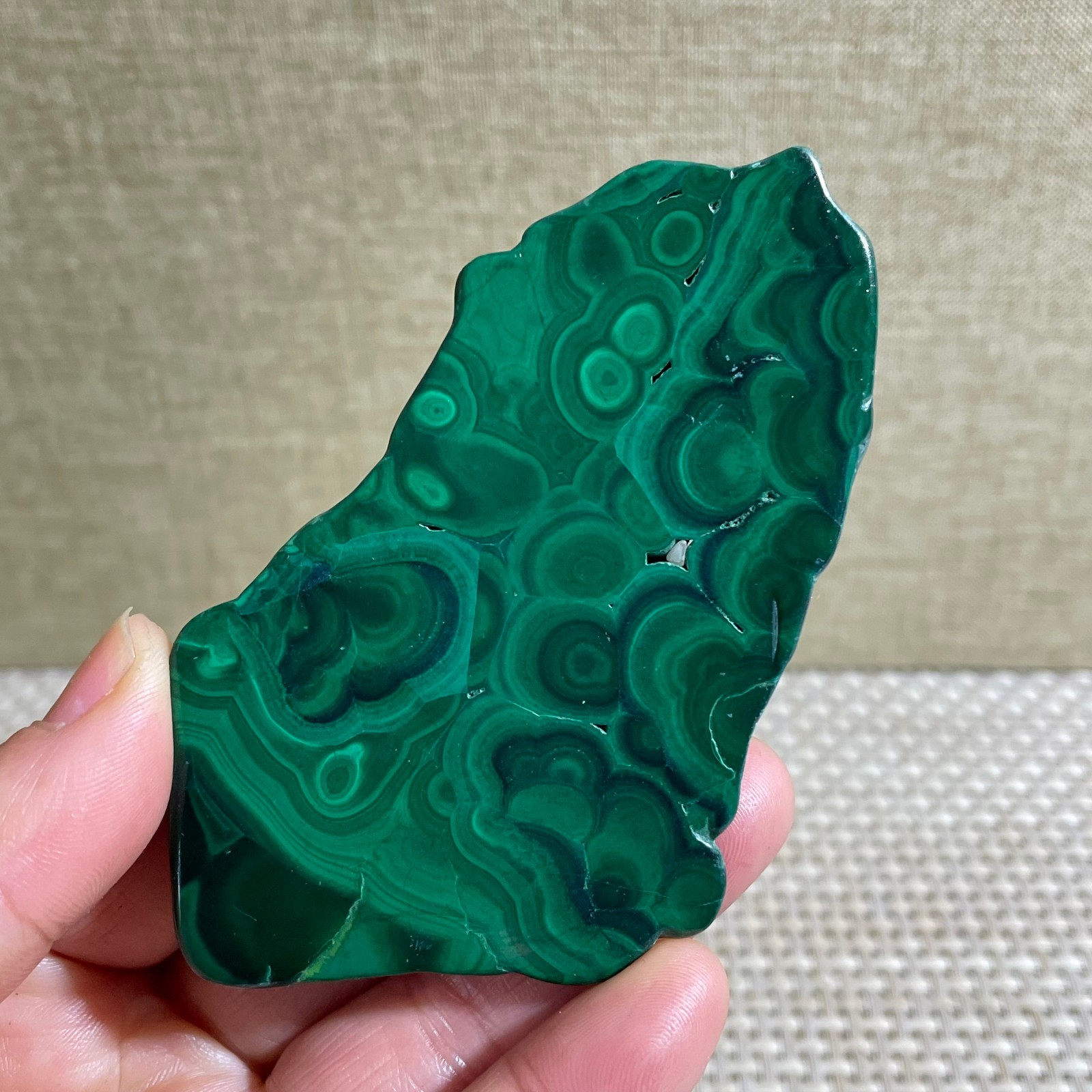 72g Genuine Malachite Slice Slab, Home Decor
