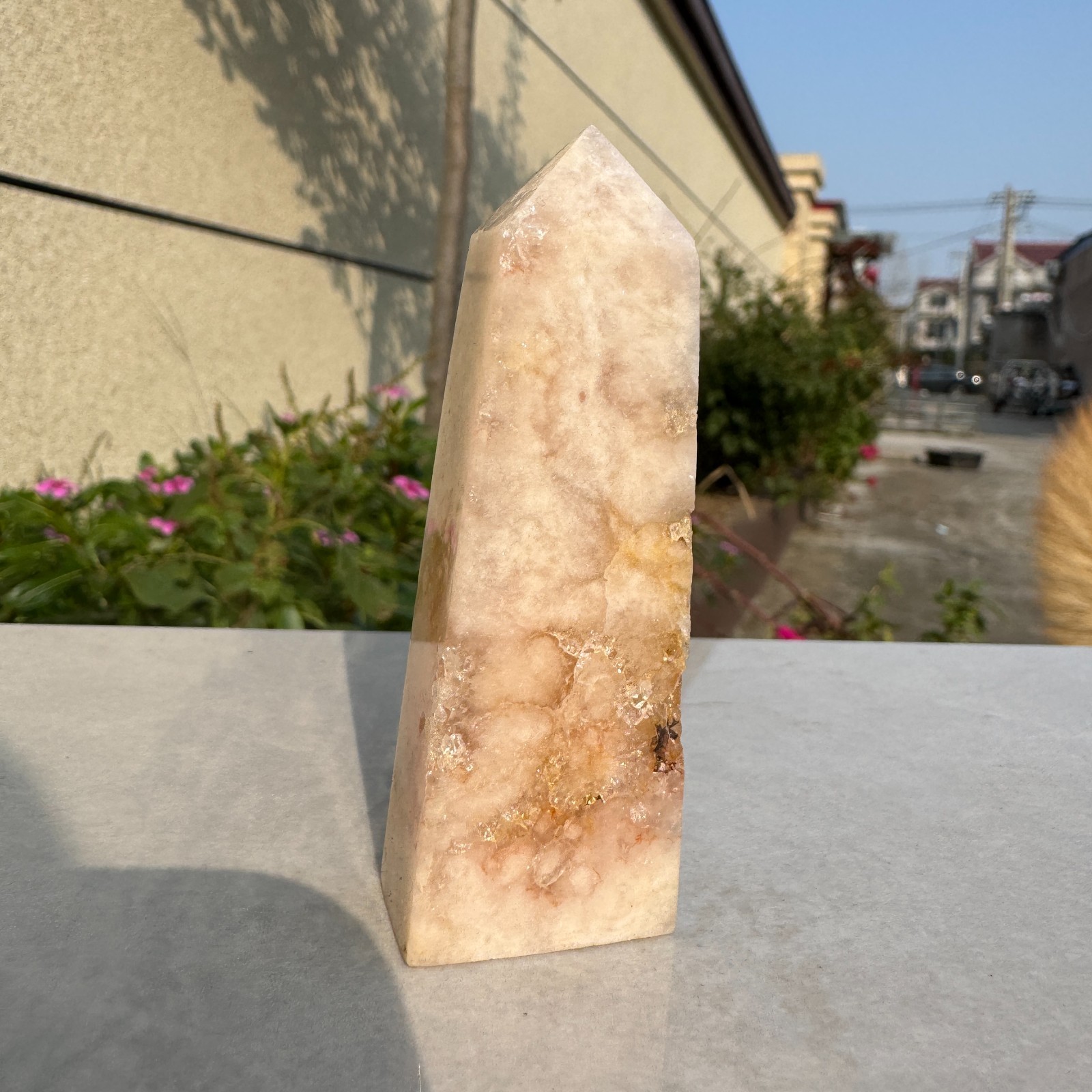 62G Natural Pink Amethyst point tower Quartz Crystal Cluster Mineral Specimen