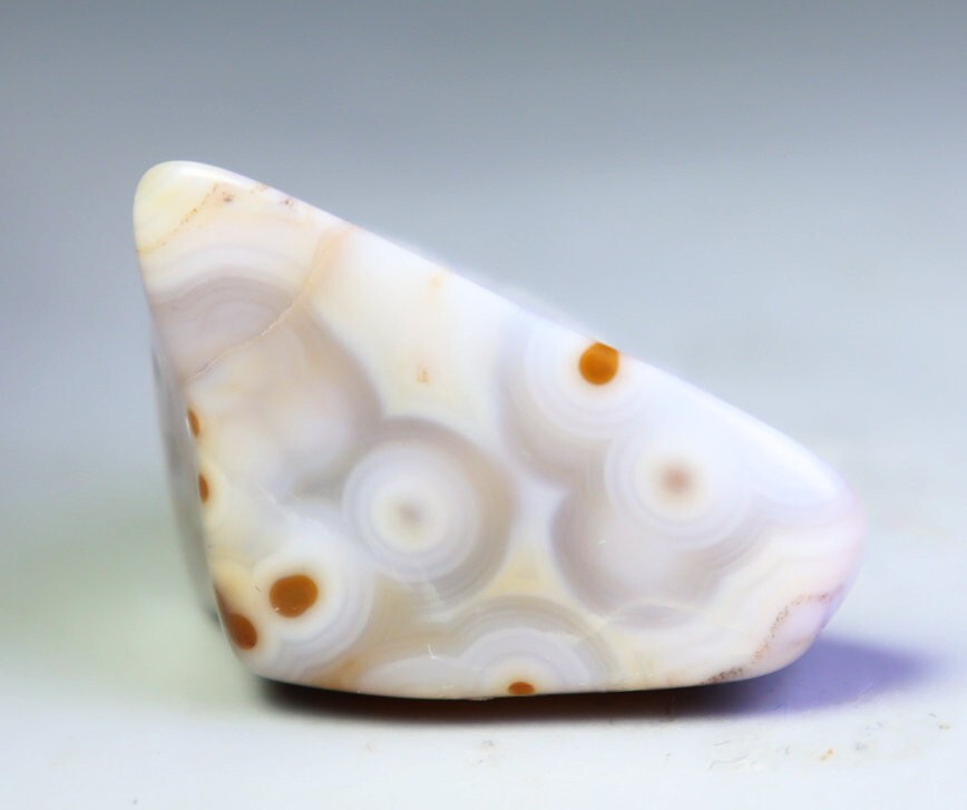 Natural Ocean Jasper Agate Quartz Crystal Round Eye Pendant Reiki Stone Specimen