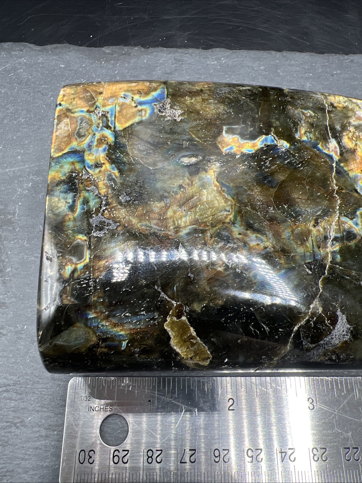 2.4Lb. Natural Labradorite Fully Polished Quartz Crystal Freeform Mineral