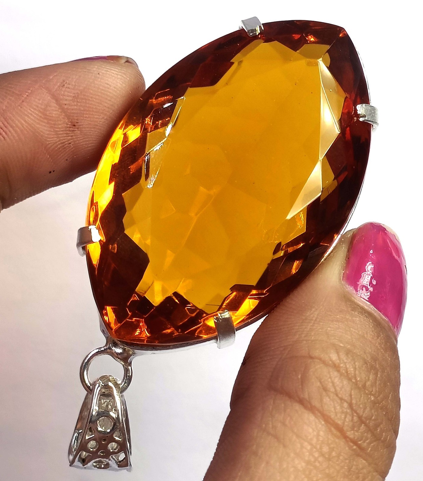 135 Ct Natural Yellow Sapphire Pendant Marquise Shape 925 Silver IGL 6FRU