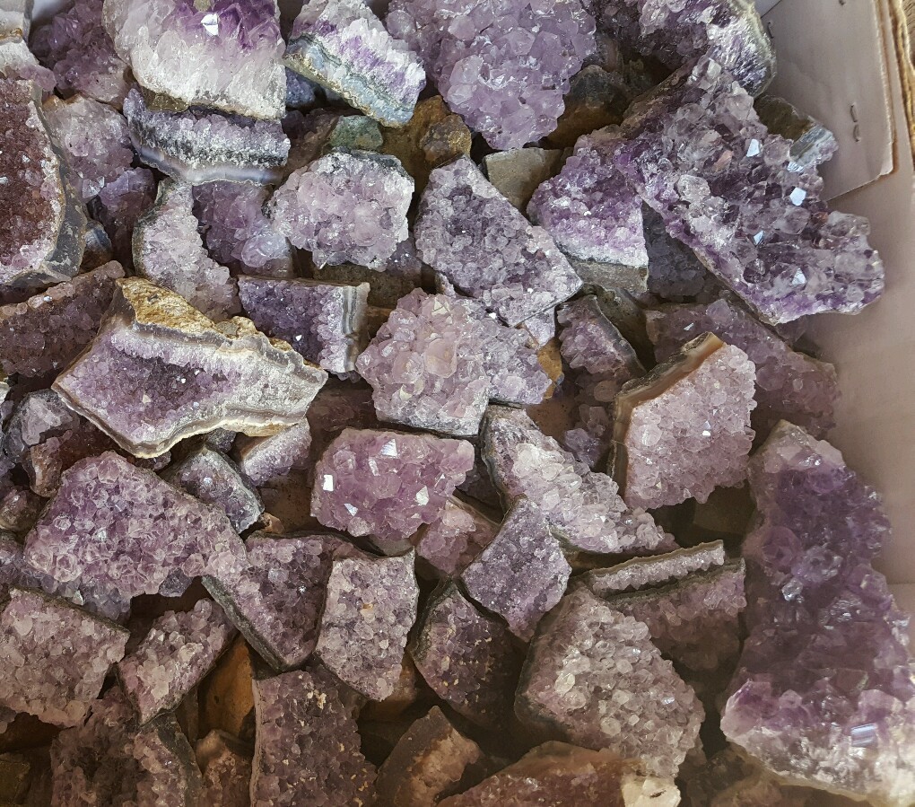 Amethyst Uruguay Purple Geode small rough cluster Crystal 4 per Lot 1-2inch