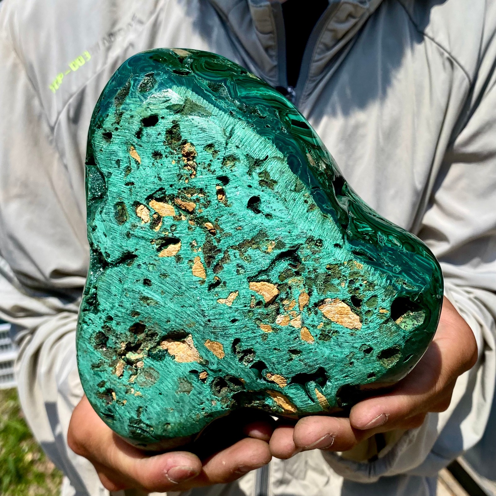 6.15LB Natural glossy Malachite transparent cluster rough mineral sample