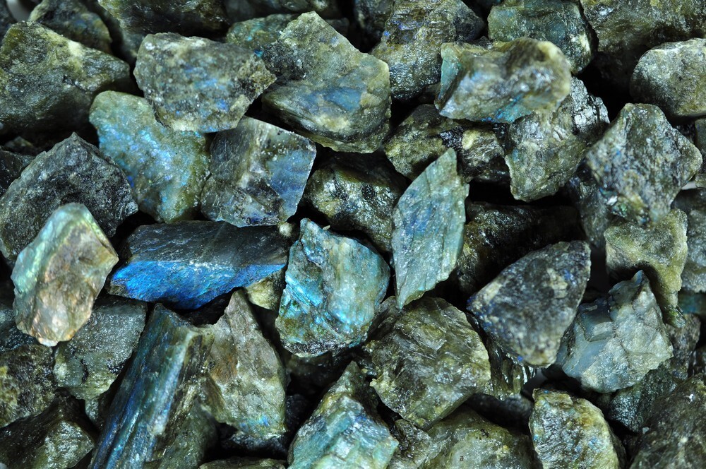 2 lbs Labradorite Rough Stones -Natural Crystal Mineral Rock Specimens Tumbling