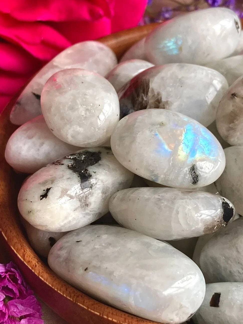 Rainbow Moonstone Tumbled Stone Mineral Specimen Crystal Healing Reiki Gifts
