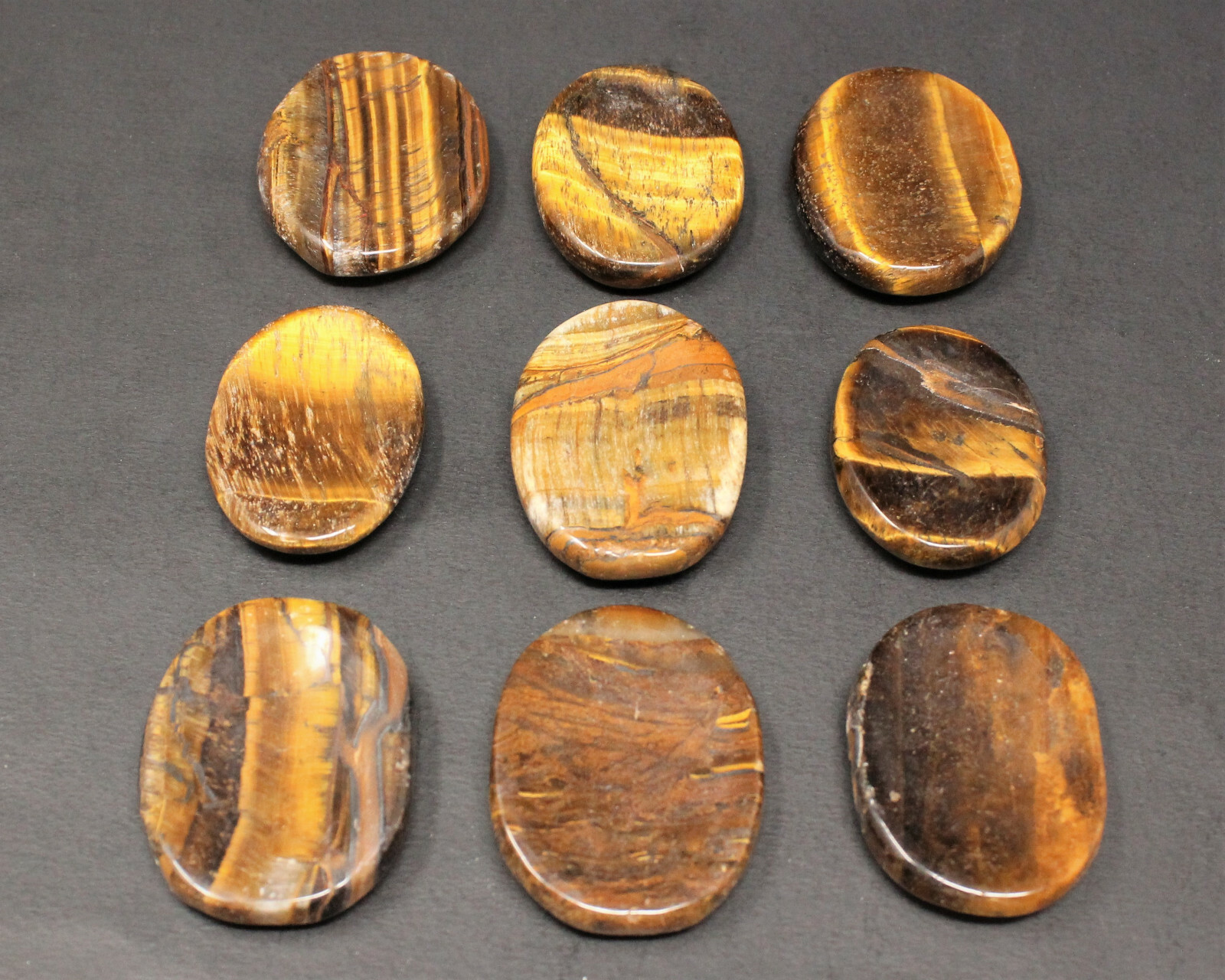 Gold Tiger Eye Worry Stone (Polished Gemstone, Gold Tiger Eye Pocket Palm Stone)