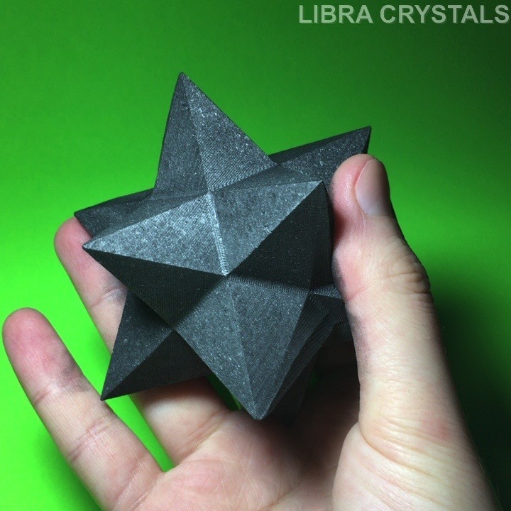 Shungite Merkaba Star Sacred Geometry Crystal Carving Metaphysical Decor 3″