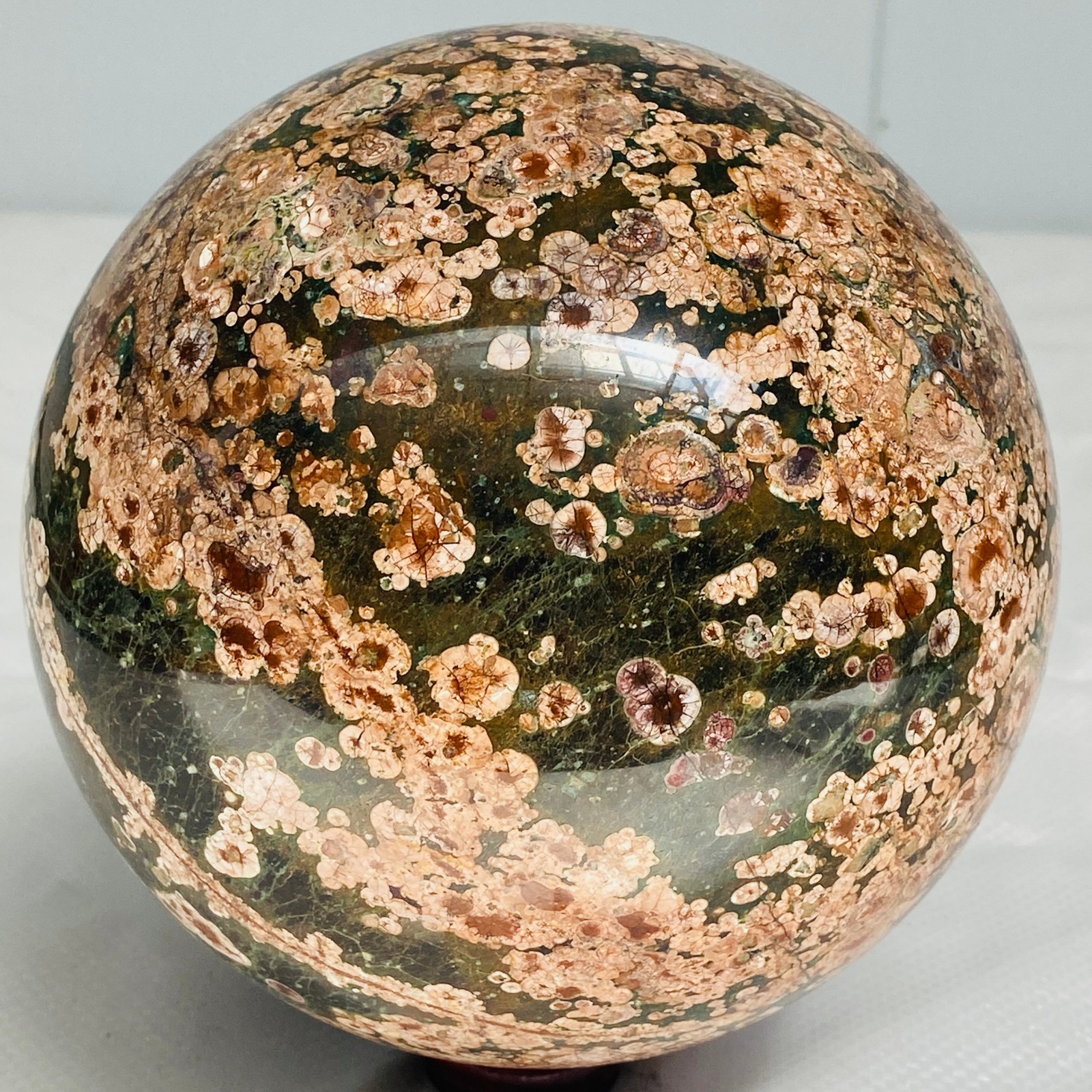 Natural Polished Pink cherry blossom agate BALL Madagascar 4160G (9.17LB )