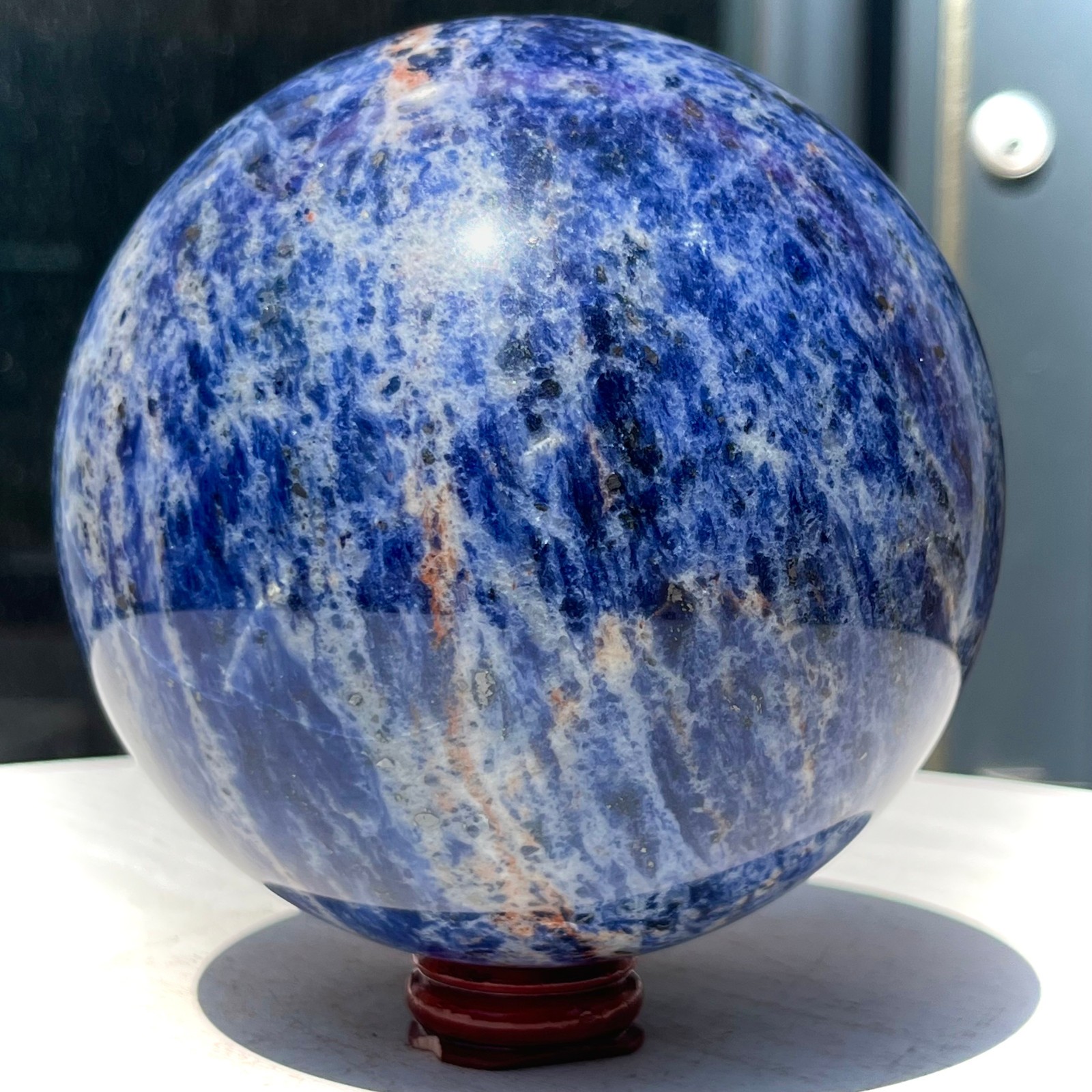 Genuine Blue Sodalite Sphere Unique Spiritual Healing Crystal Ball Gift 4.6 lb