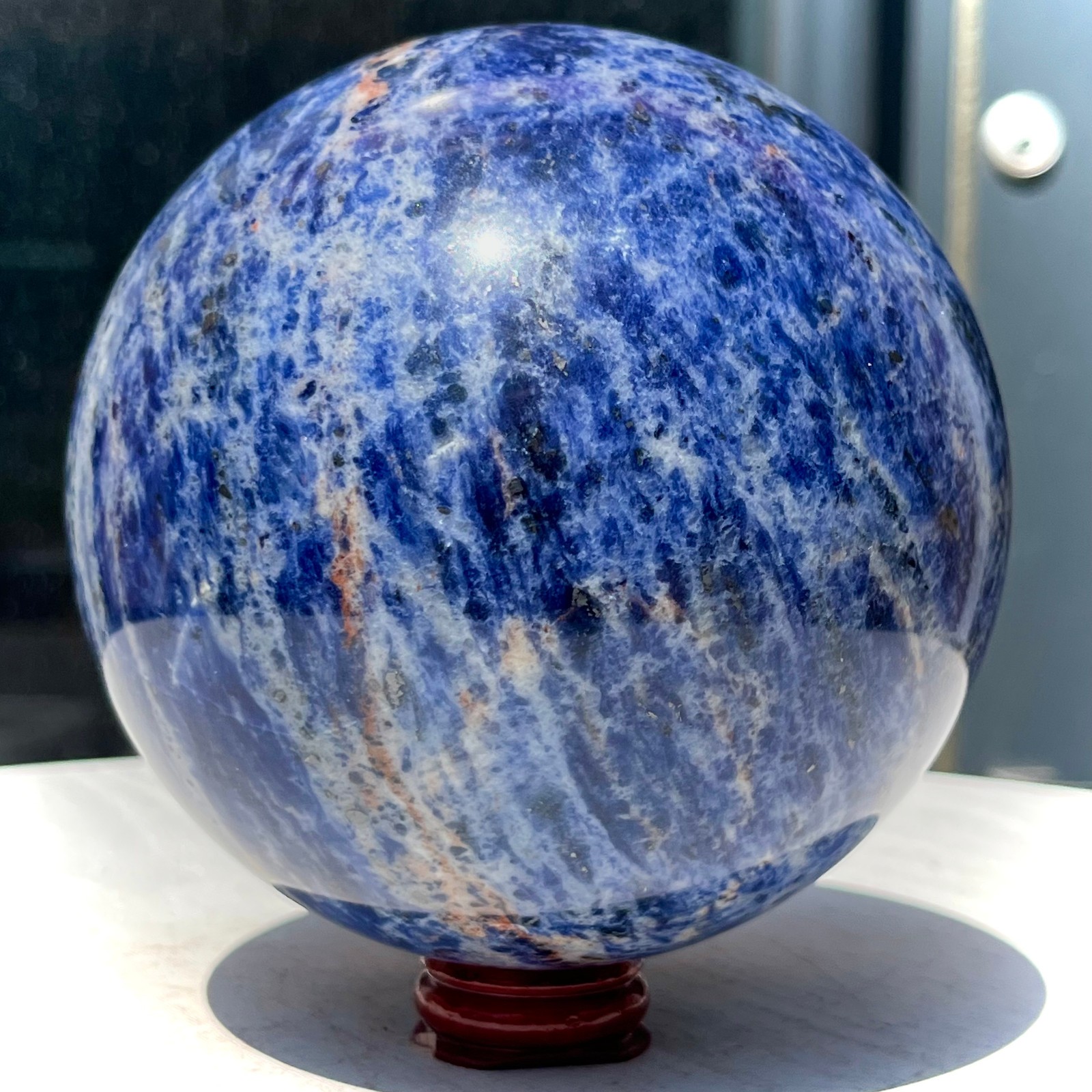 Genuine Blue Sodalite Sphere Unique Spiritual Healing Crystal Ball Gift 4.6 lb